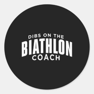 Sticker Rond Dibs Sur L'Entraîneur De Biathlon Funny Coach De B