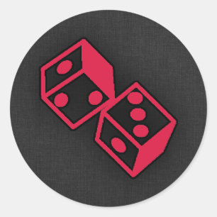 Sticker Rond Dice de Crimson Red Casino