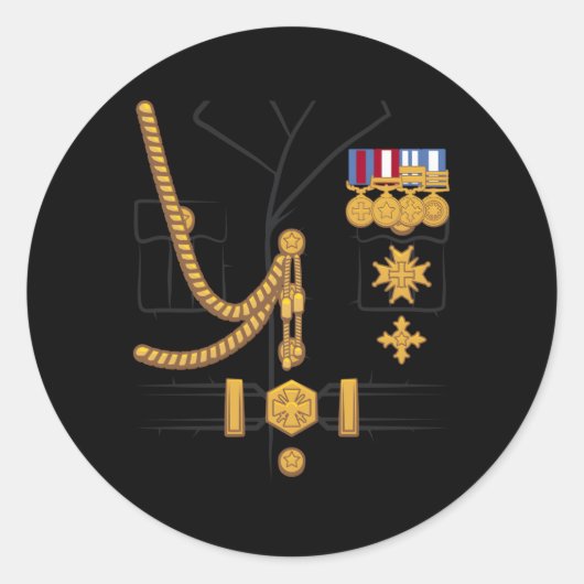 Sticker Rond Dictateur militaire Officier général Uniforme Hall (Devant)