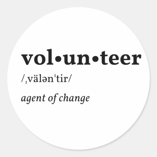 Sticker Rond Dictionnaire volontaire Description (Devant)