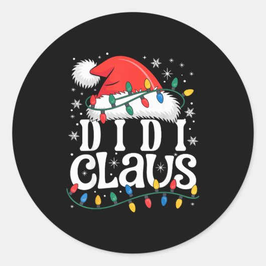 Sticker Rond Didi Claus Funny Xmas Christmas Grandma Holiday St (Devant)