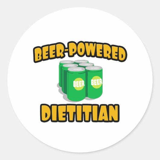 Sticker Rond Diététiste à bière (Devant)