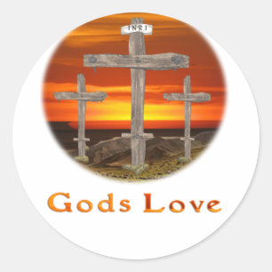 Sticker Rond Dieu aime