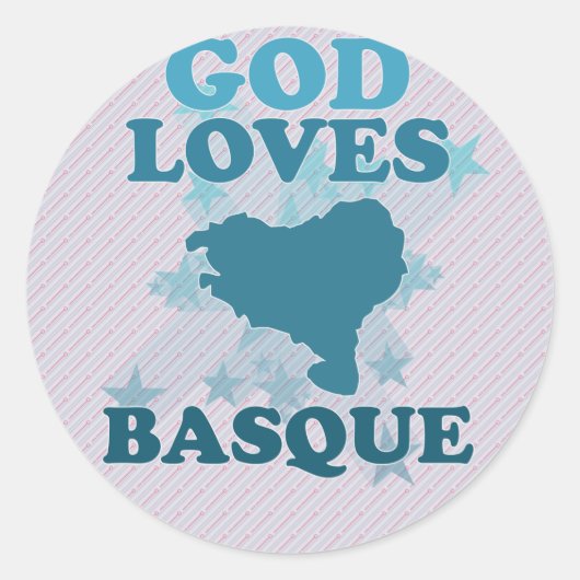 Sticker Rond Dieu aime le basque (Devant)