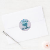 Sticker Rond Dieu aime le basque (Enveloppe)
