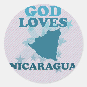 Sticker Rond Dieu aime le Nicaragua