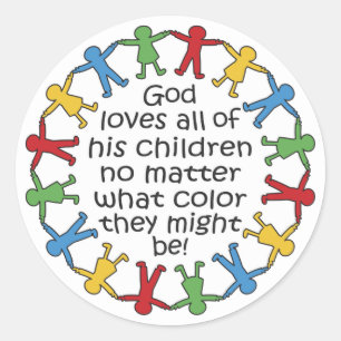 Sticker Rond Dieu aime tout