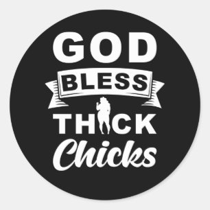 Sticker Rond Dieu Béni Épais Poussins