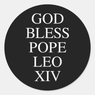 Sticker Rond Dieu Béni Pape Leo Xiv Religieux Église Catholique