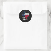 Sticker Rond Dieu Béni Texas Drapeau Texas Fête de l'Indépendan (Sac)
