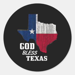 Sticker Rond Dieu Béni Texas Drapeau Texas Fête de l'Indépendan