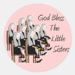 Sticker Rond Dieu Bénisse Les Petites Soeurs