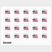 Sticker Rond DIEU BLESS USA avec drapeau US (Feuille)