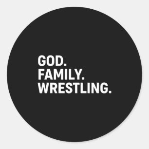 Sticker Rond Dieu chrétien. Famille. Lutte. - Foi Famille W