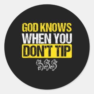 Sticker Rond Dieu Conseil Blanc Barman Barman Waiter Pub Cadeau