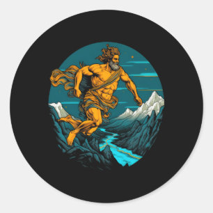 Sticker Rond Dieu De Vitesse Mythologie Grecque Ancienne