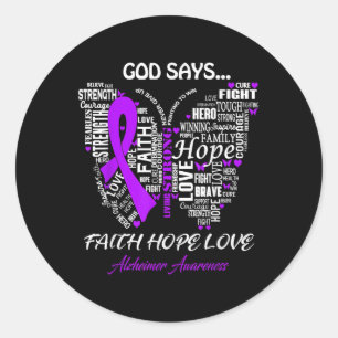 Sticker Rond Dieu Dire Foi Espoir Amour Heimer Sensibilisation