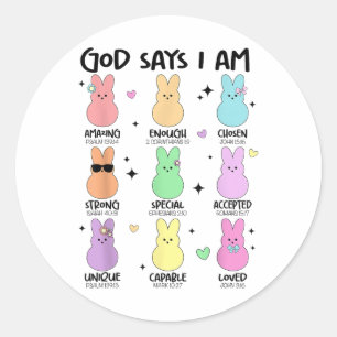 Sticker Rond Dieu Dit Que Je Suis Christian Garçons Filles Enfa