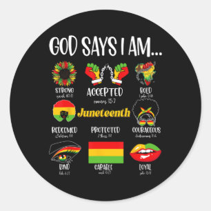 Sticker Rond Dieu Dit Que Je Suis Christian Melanin Black Histo