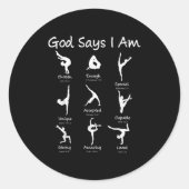 Sticker Rond Dieu Dit Que Je Suis Gymnastique Ado fille Toddler (Devant)
