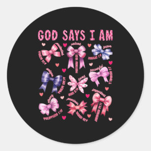 Sticker Rond Dieu dit que je suis une fille chrétienne adolesce