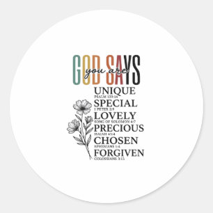 Sticker Rond Dieu dit que vous êtes fleur de foi conception de