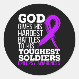 Sticker Rond Dieu Donne Sa Bataille La Plus Dure À Son Soldi Le