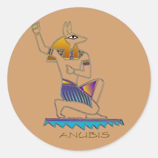 Sticker Rond Dieu égyptien ANUBIS (Devant)