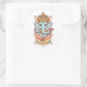Sticker Rond Dieu éléphant hindou Lord Ganesh. (Sac)
