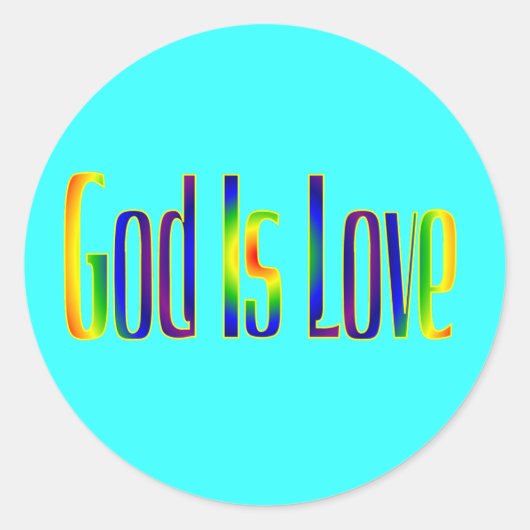 Sticker Rond Dieu est amour (Devant)