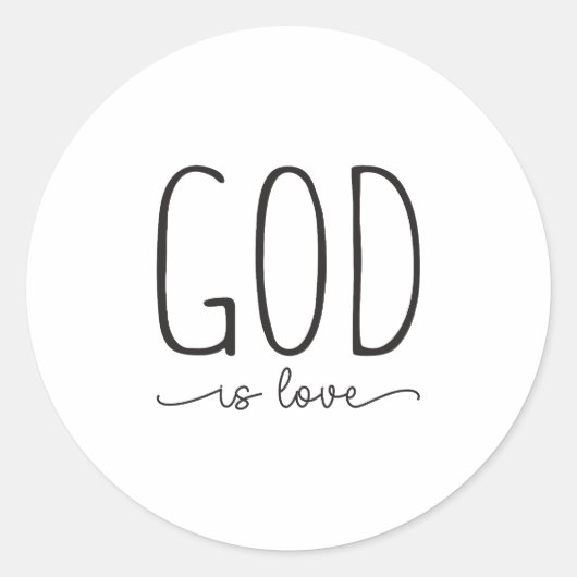 Sticker Rond Dieu est amour, Bible Verse (Devant)