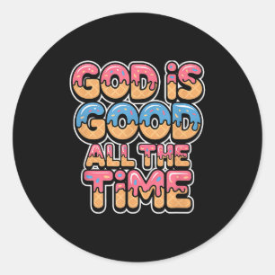 Sticker Rond Dieu est bon tout le temps Christian Ice Cream Dri