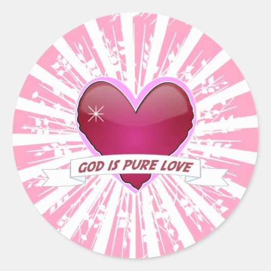Sticker Rond Dieu est l'amour pur (Devant)