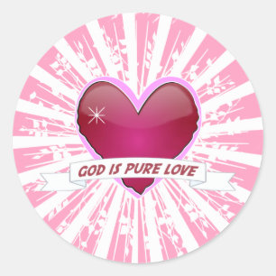 Sticker Rond Dieu est l'amour pur