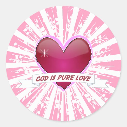 Sticker Rond Dieu est l'amour pur (Devant)