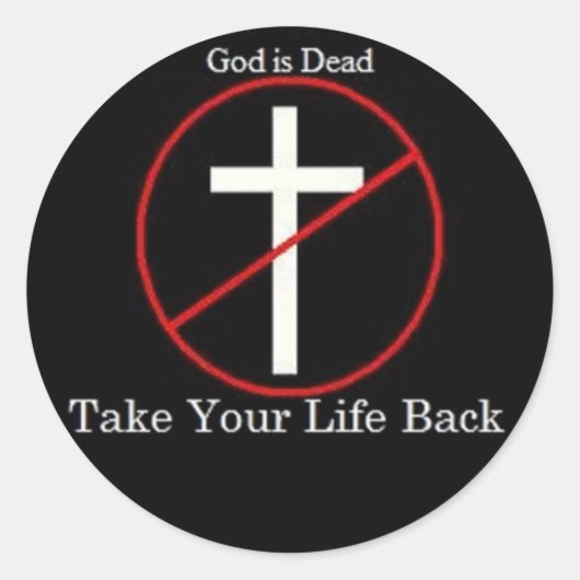 Sticker Rond Dieu est mort (Devant)