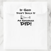 Sticker Rond Dieu est un ingénieur ! (Sac)