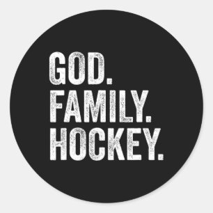 Sticker Rond Dieu Famille Hockey