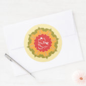 Sticker Rond Dieu Ganesha sur la fleur de mandala (Enveloppe)