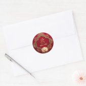 Sticker Rond Dieu hindou de Ganesh | Mariage indien Gold Red (Enveloppe)