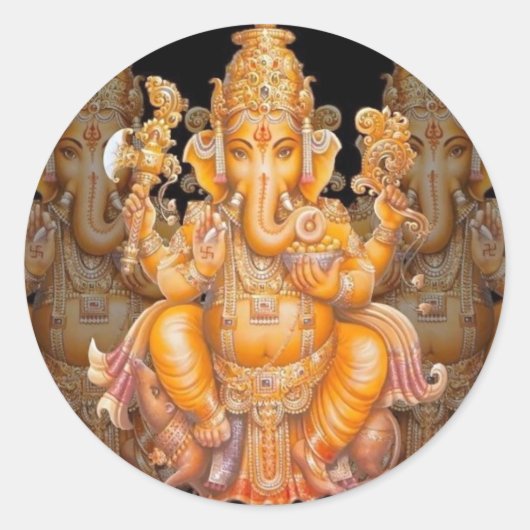 Sticker Rond Dieu hindou Ganesh (Devant)