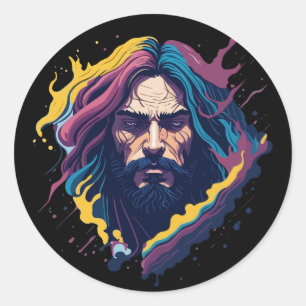 Sticker Rond Dieu Jésus Christ