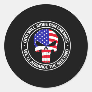 Sticker Rond Dieu jugera nos ennemis