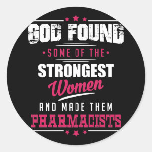 Sticker Rond Dieu Made Pharmaciens Hilarié Profession Design
