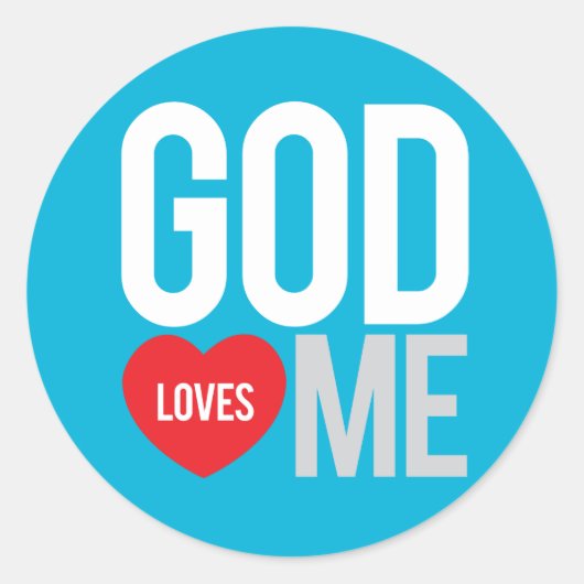 Sticker Rond Dieu m'aime (Devant)