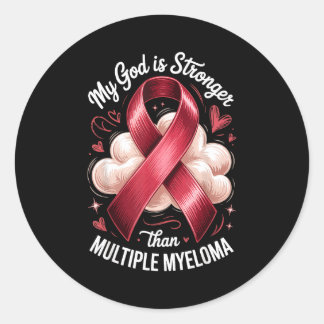 Sticker Rond Dieu plus fort que le myélome multiple
