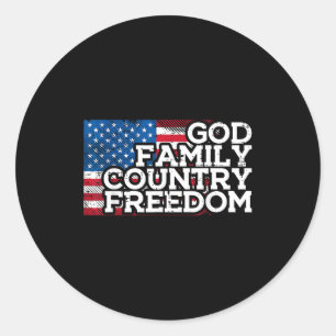 Sticker Rond Dieu religieux chrétien Jésus Hommes Femmes patrio