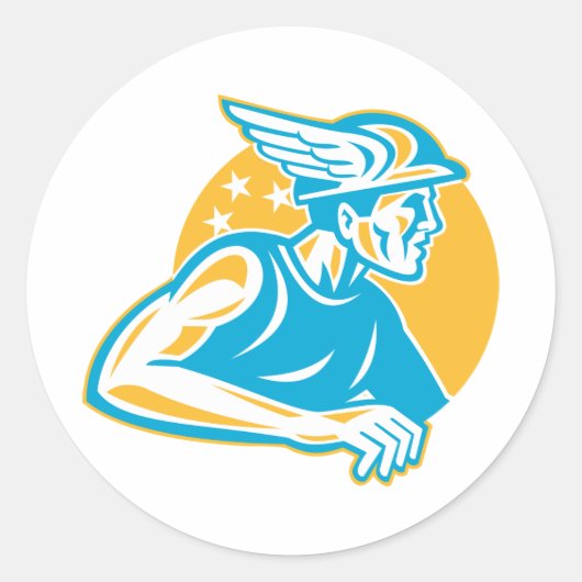 Sticker Rond Dieu romain Mercury Hermes (Devant)