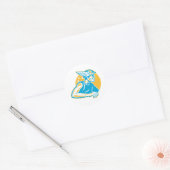 Sticker Rond Dieu romain Mercury Hermes (Enveloppe)