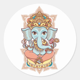 Sticker Rond Dieu Seigneur Ganesh.